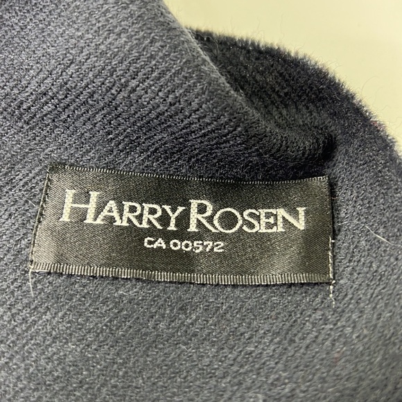 Men's Harry Rosen Blue & Tan Winter Scarf - Picture 2 of 5